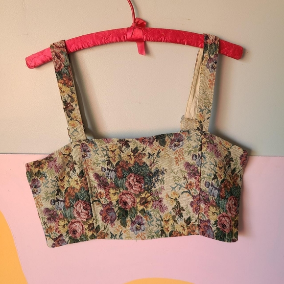 Sugar Thrillz Tops - Sugar Thrills tapestry crop top Dollskill size Large